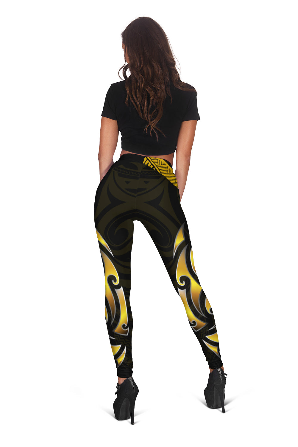 new-zealand-maori-women-leggings-simple-love-gold