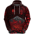 Warriors Rugby Hoodie New Zealand Mount Taranaki With Poppy Flowers Anzac Vibes