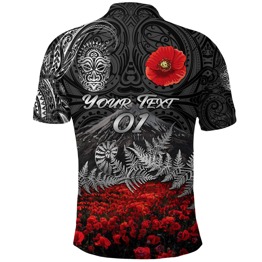 custom-personalised-warriors-rugby-polo-shirt-new-zealand-mount-taranaki-with-poppy-flowers-anzac-vibes-black-custom-text-and-number-3