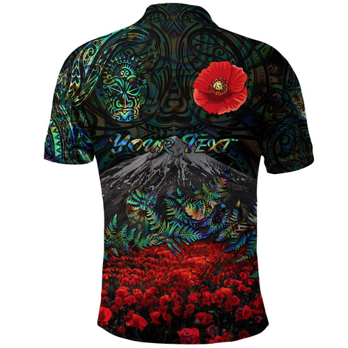 custom-personalised-warriors-rugby-polo-shirt-new-zealand-mount-taranaki-with-poppy-flowers-anzac-vibes-paua-shell-3