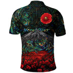 custom-personalised-warriors-rugby-polo-shirt-new-zealand-mount-taranaki-with-poppy-flowers-anzac-vibes-paua-shell-2