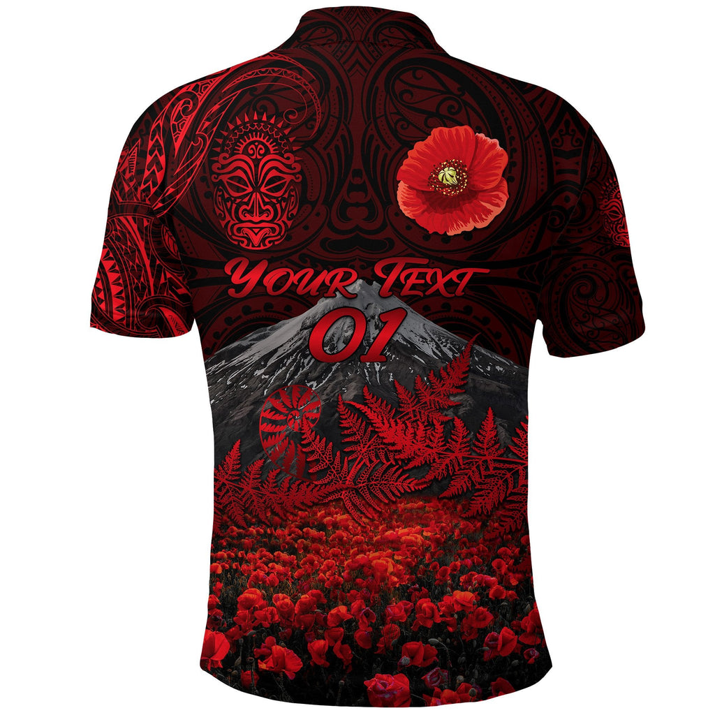 custom-personalised-warriors-rugby-polo-shirt-new-zealand-mount-taranaki-with-poppy-flowers-anzac-vibes-red-custom-text-and-number-3