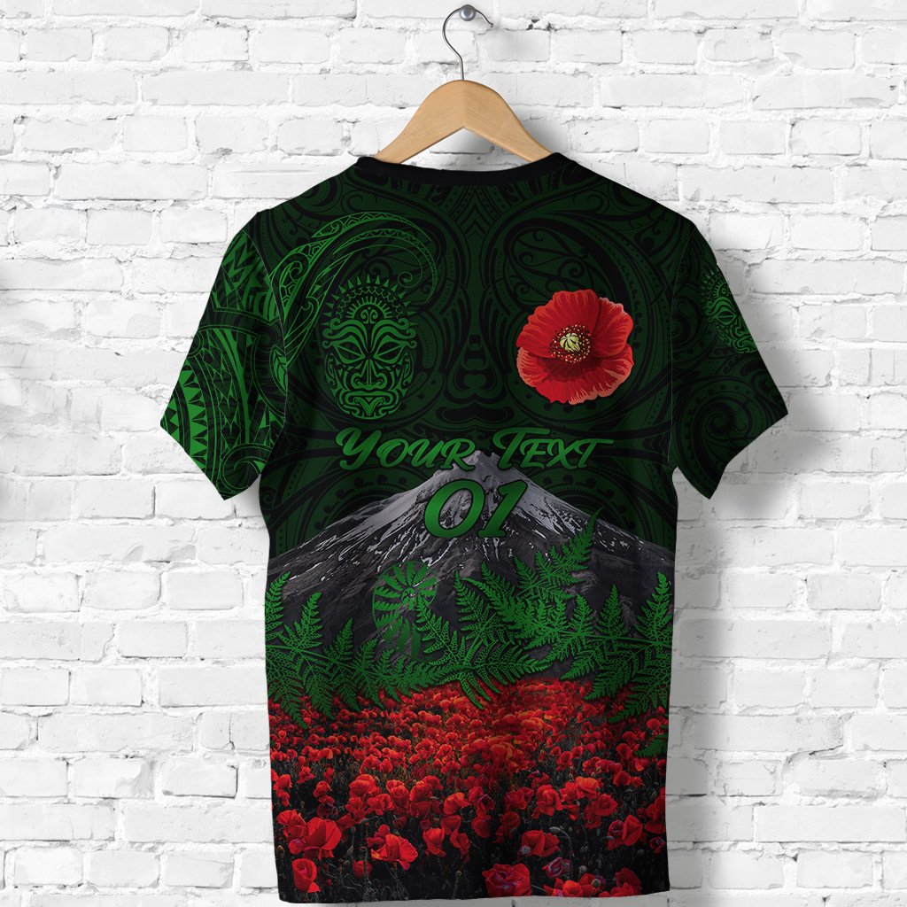 custom-personalised-warriors-rugby-t-shirt-new-zealand-mount-taranaki-with-poppy-flowers-anzac-vibes-green-custom-text-and-number-3