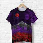 warriors-rugby-t-shirt-new-zealand-mount-taranaki-with-poppy-flowers-anzac-vibes-purple