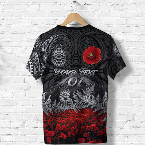 custom-personalised-warriors-rugby-t-shirt-new-zealand-mount-taranaki-with-poppy-flowers-anzac-vibes-black-custom-text-and-number