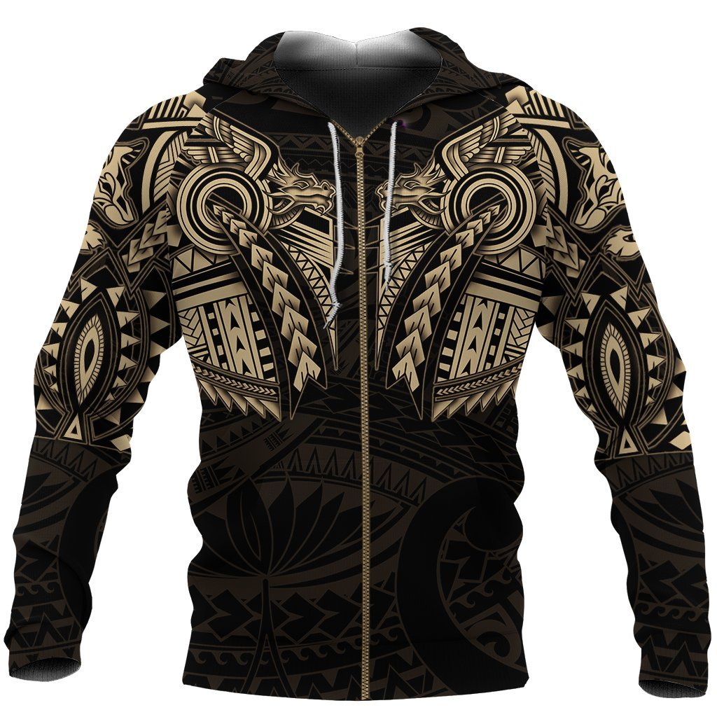 new-zealand-zip-up-hoodie-maori-tattoo-wolf-dragon-zipper-hoodie-gold-k4-merchize