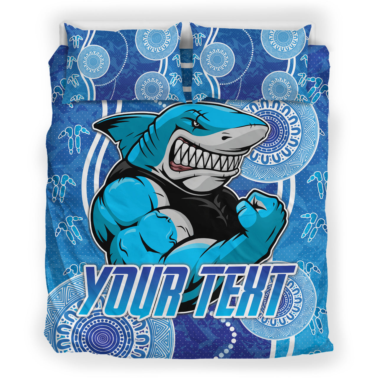 sharks-rugby-bedding-set-custom-sutherland-sharks-bedding-set