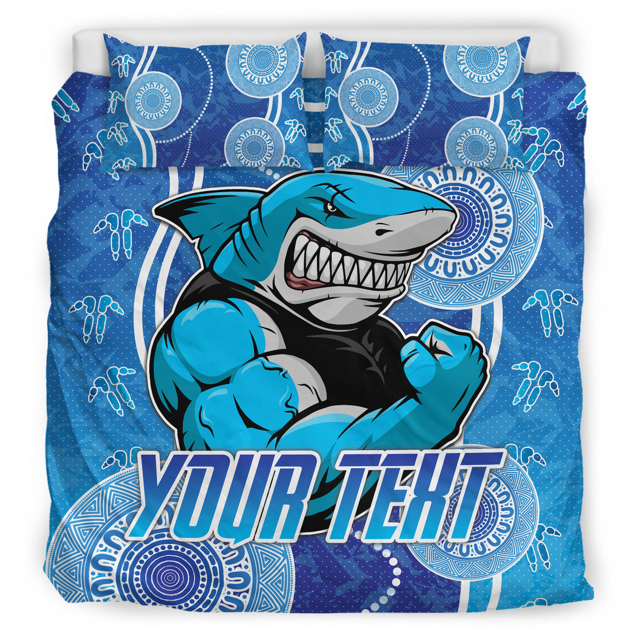 sharks-rugby-bedding-set-custom-sutherland-sharks-bedding-set
