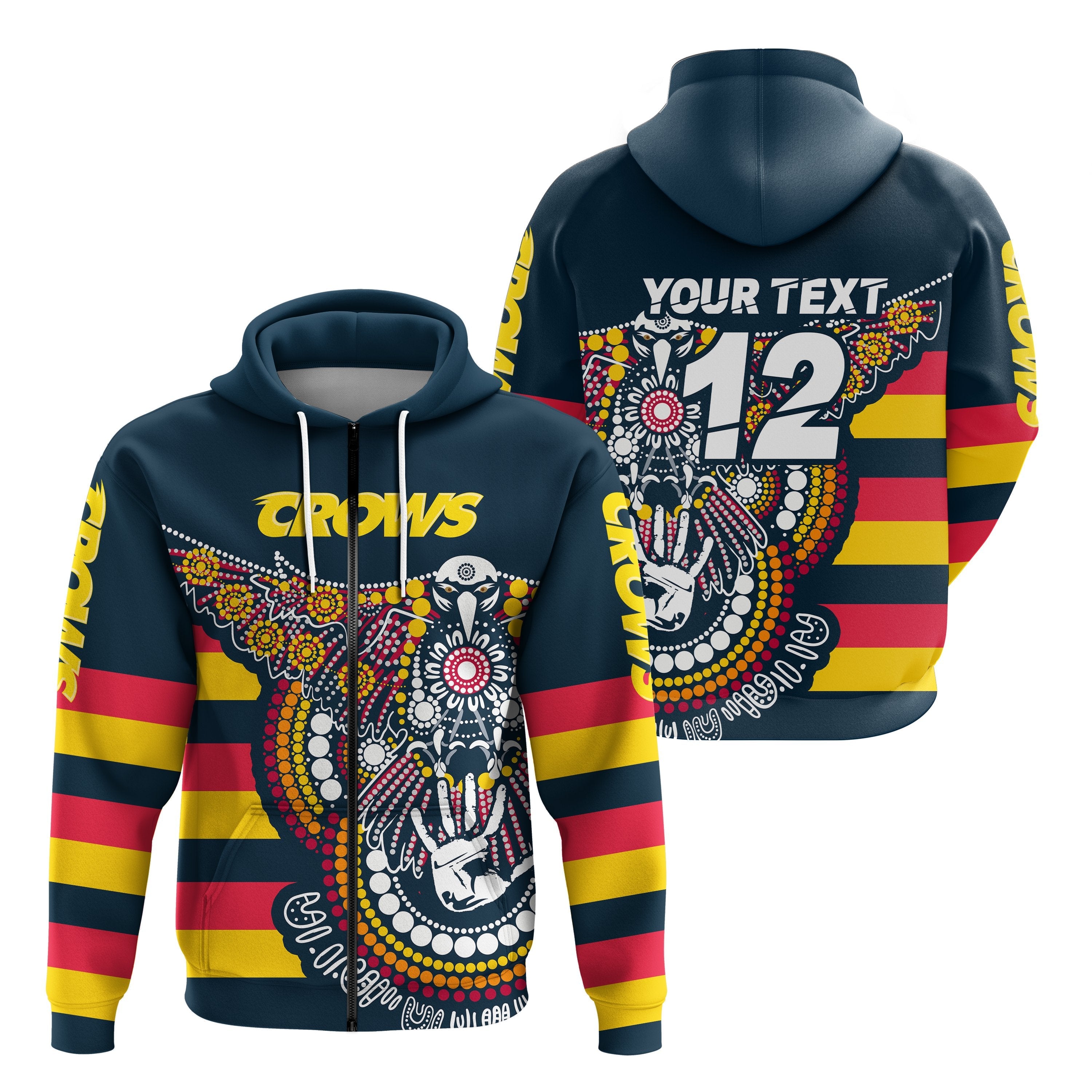 custom-personalised-adelaide-zip-hoodie-crows-aboriginal-sport-style