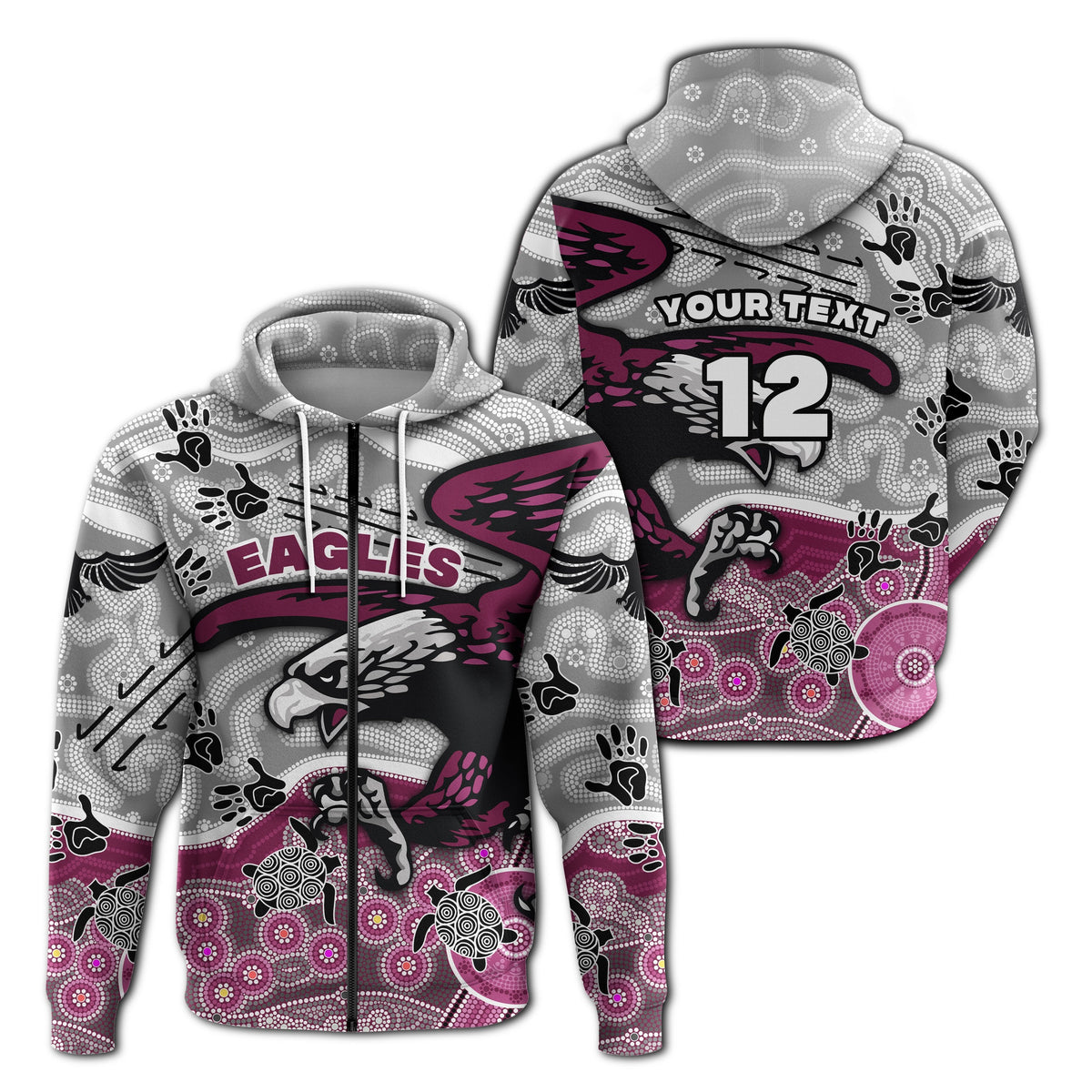 custom-personalised-sea-eagles-zip-hoodie-aboriginal-style