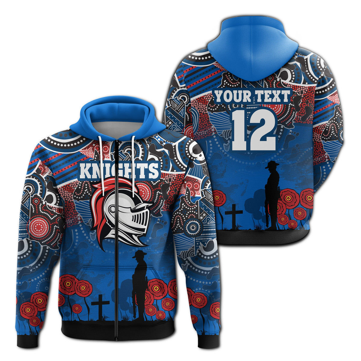 custom-personalised-knights-zip-hoodie-newcastle-anzac-day-aboriginal