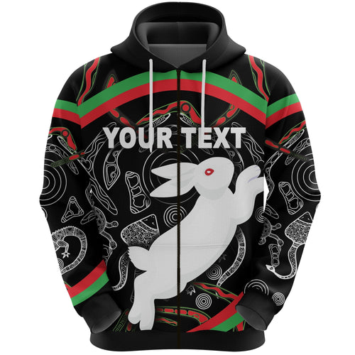 custom-personalised-rabbitohs-zip-hoodie-indigenous-mystery-vibes