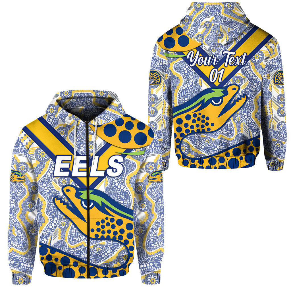 custom-personalised-parramatta-eels-zip-hoodie-2021-indigenous-simple-style-white-custom-text-and-number