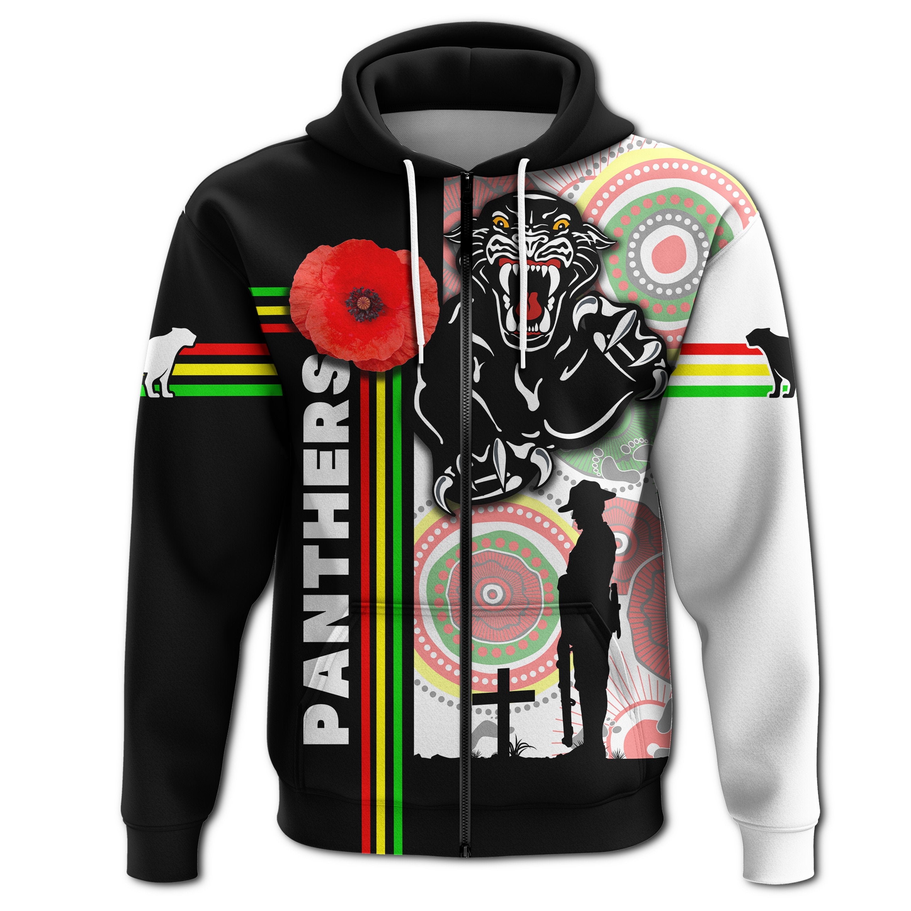 custom-personalised-penrith-panthers-zip-hoodie-anzac-day-power-style