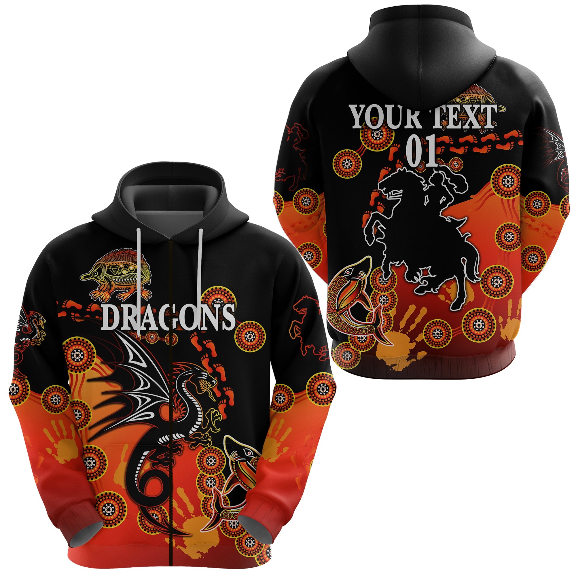 custom-personalised-st-george-illawarra-dragons-zip-hoodie-2021-simple-indigenous-red-custom-text-and-number