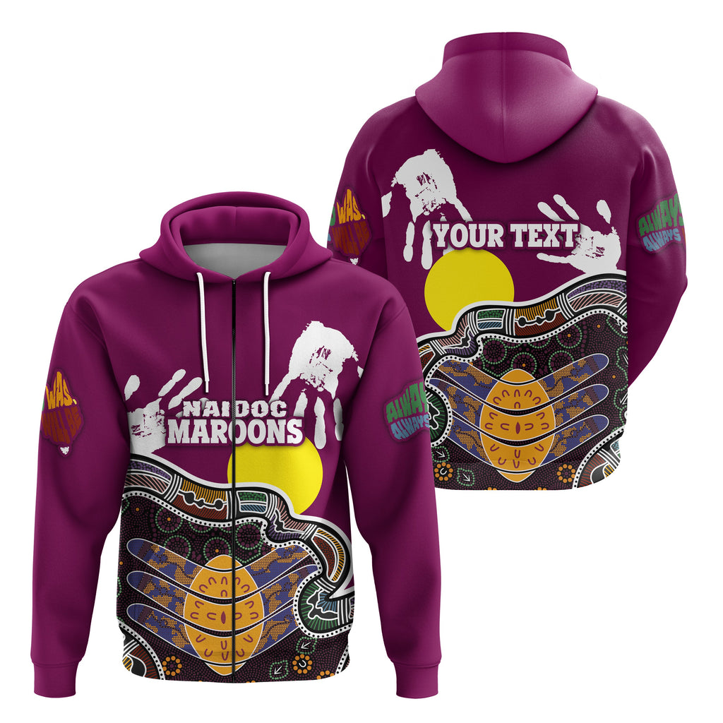 custom-personalised-queensland-naidoc-week-zip-hoodie-maroons-aboriginal-style