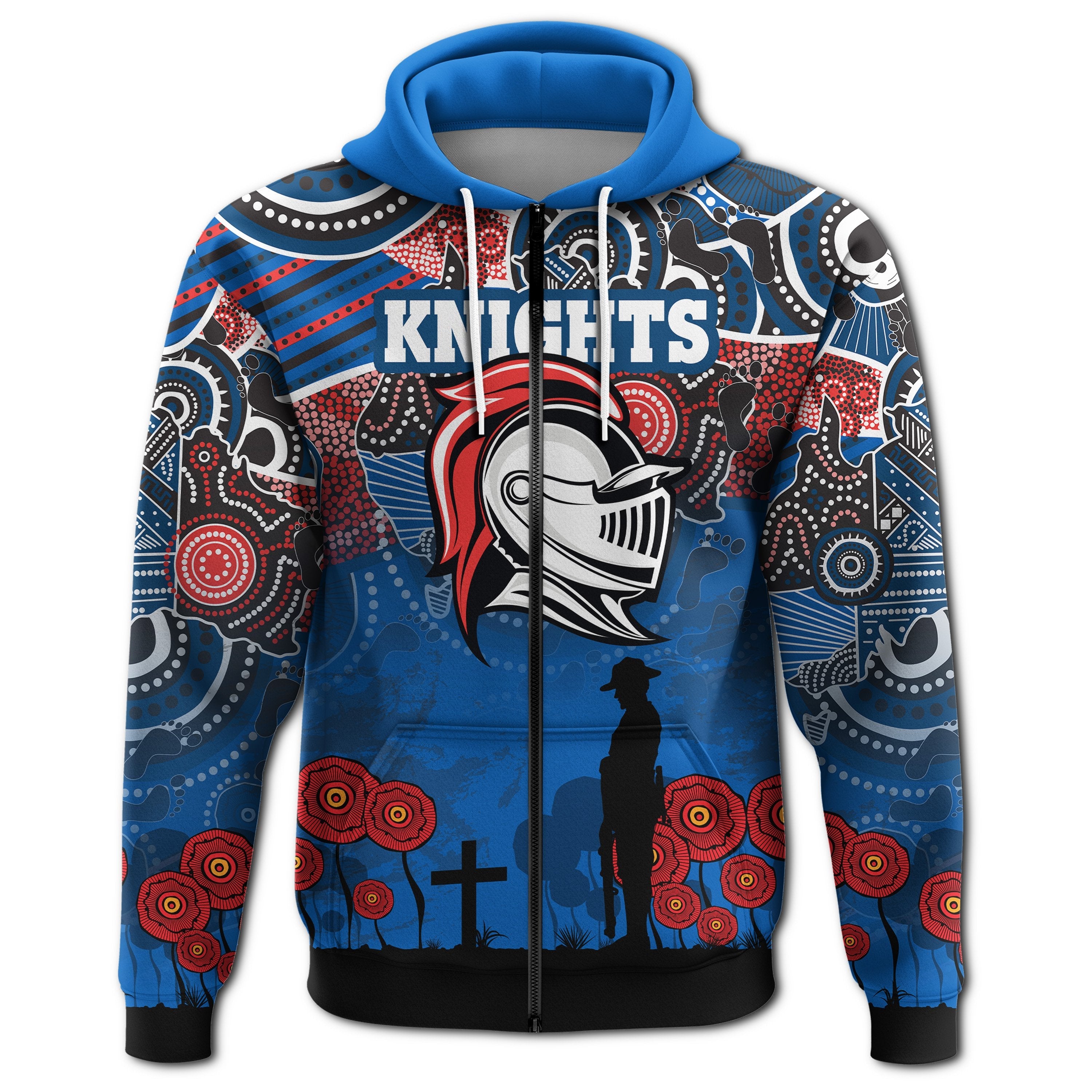custom-personalised-newcastle-knights-zip-hoodie-anzac-day-aboriginal