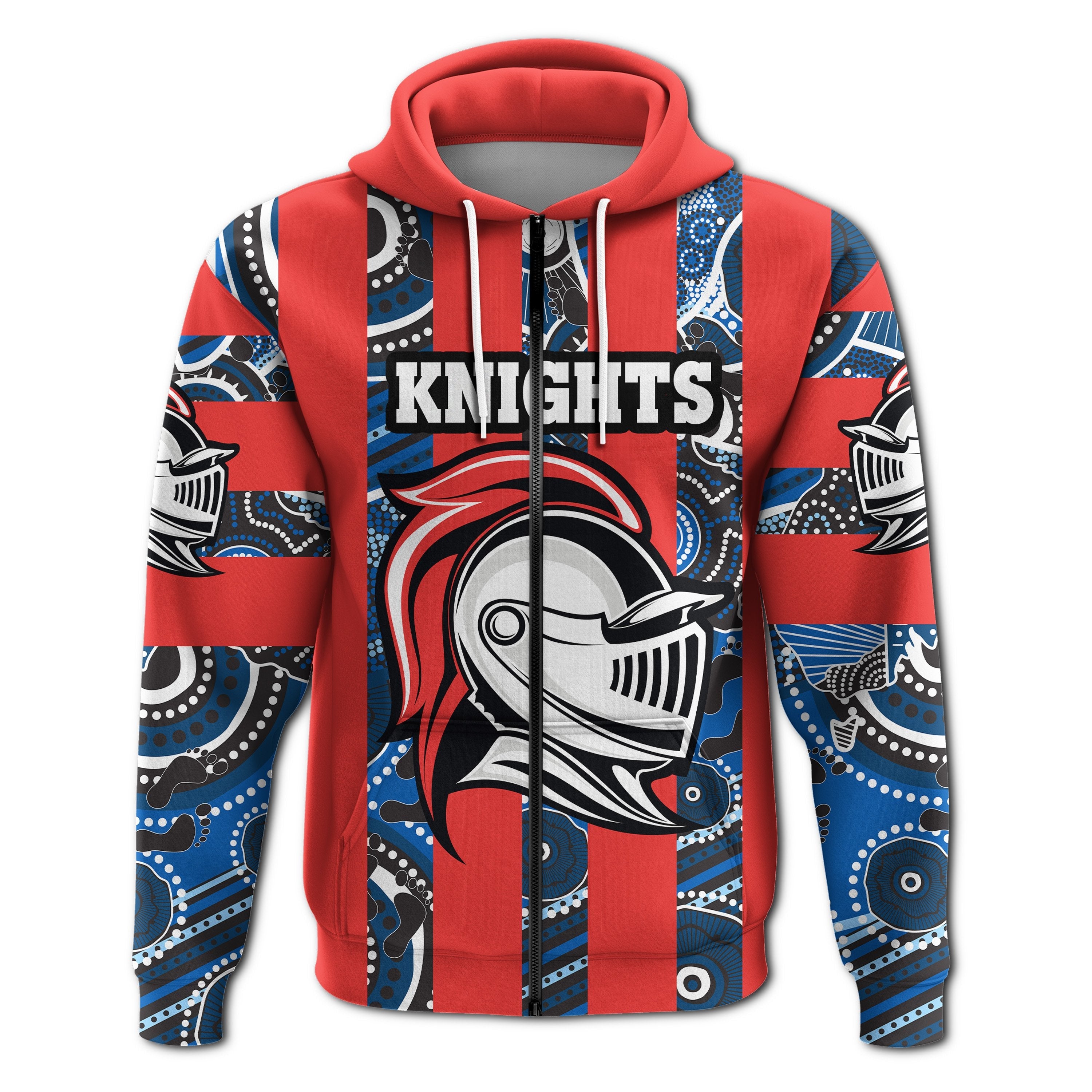 custom-personalised-newcastle-knights-zip-hoodie-aboriginal-vertical-style