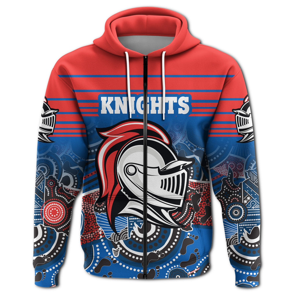 custom-personalised-newcastle-knights-zip-hoodie-aboriginal-horizontal-style
