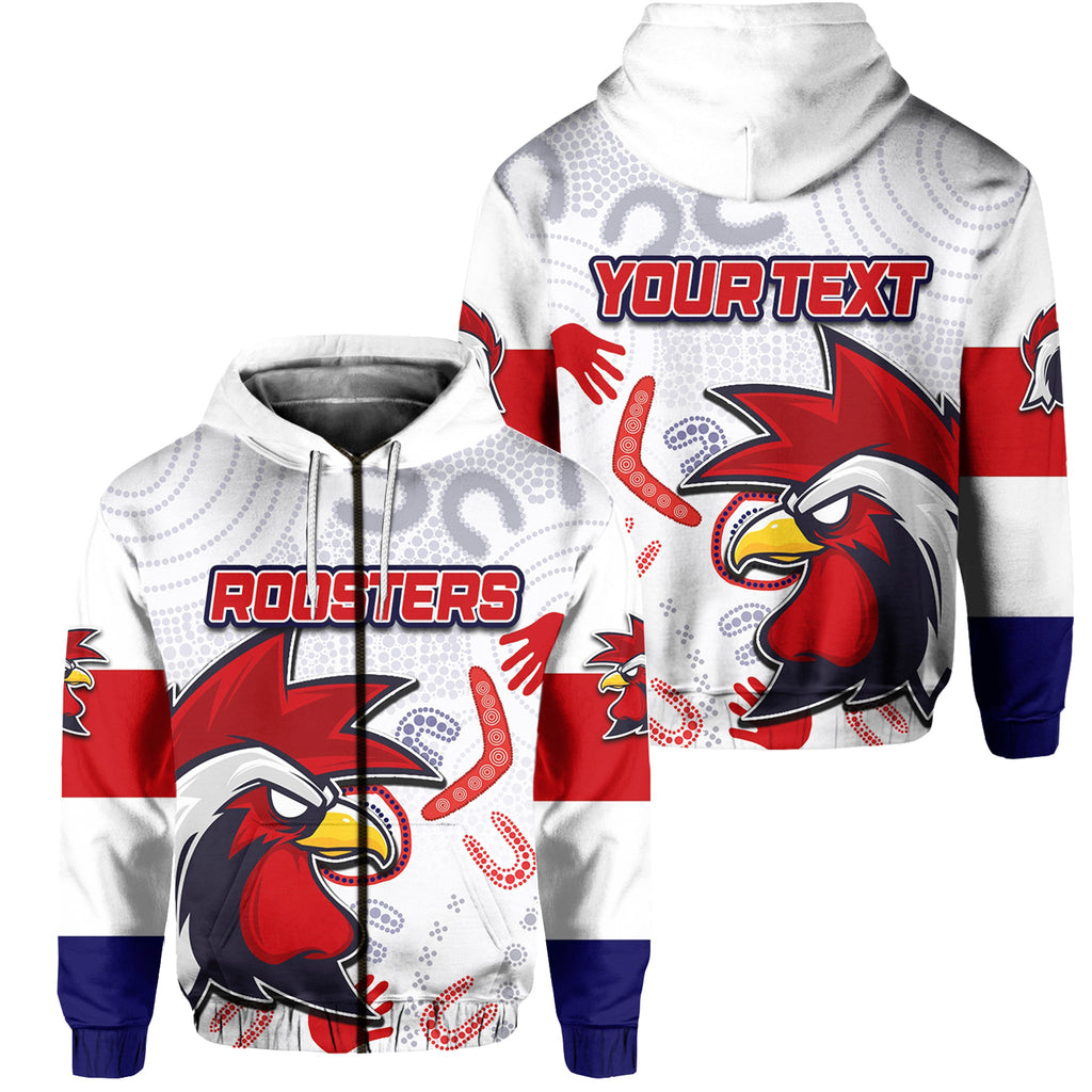 custom-personalised-roosters-zip-hoodie-indigenous-style-no-2