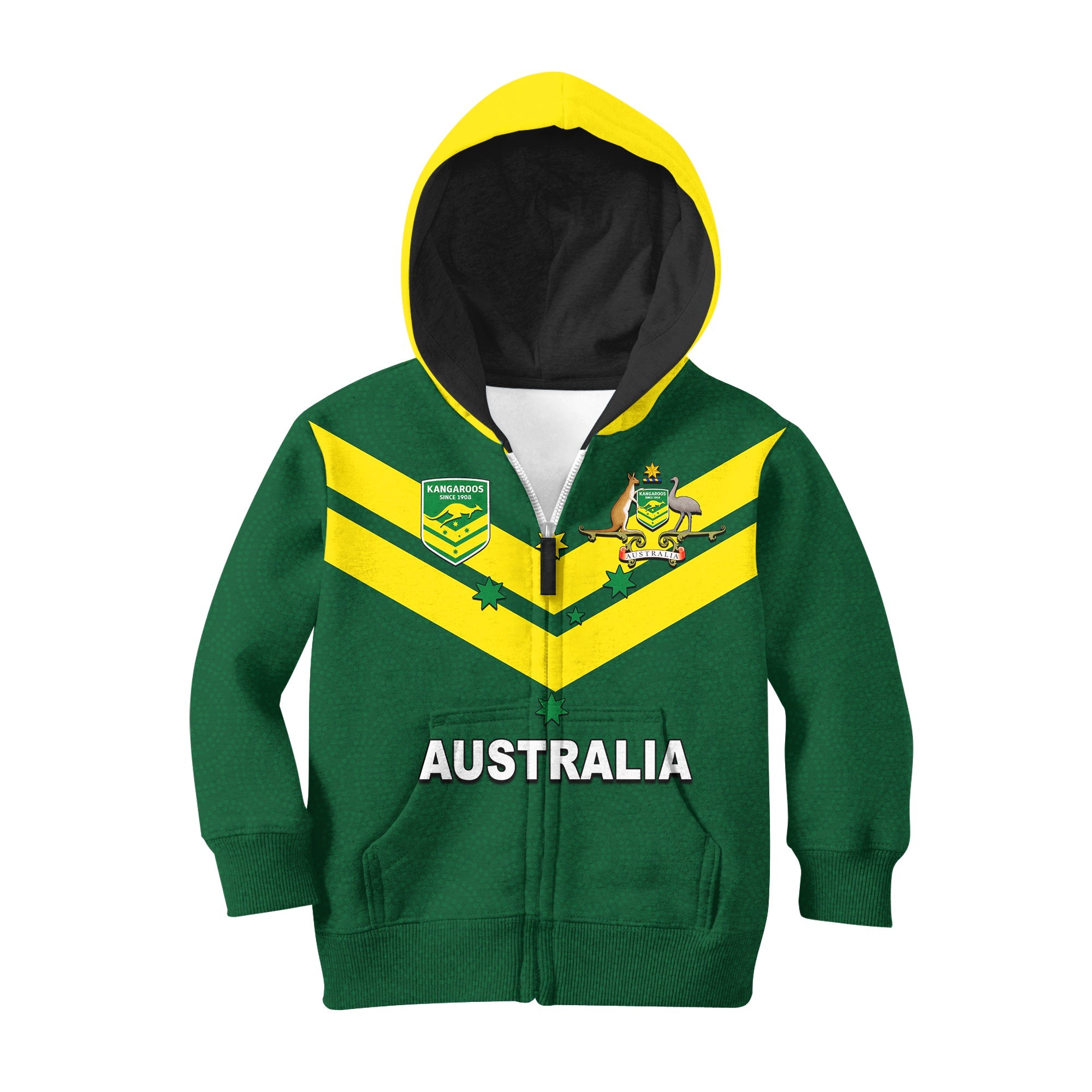 (Custom Personalised And Number) Australia Hoodie KID Rugby World Cup 2022 LT6